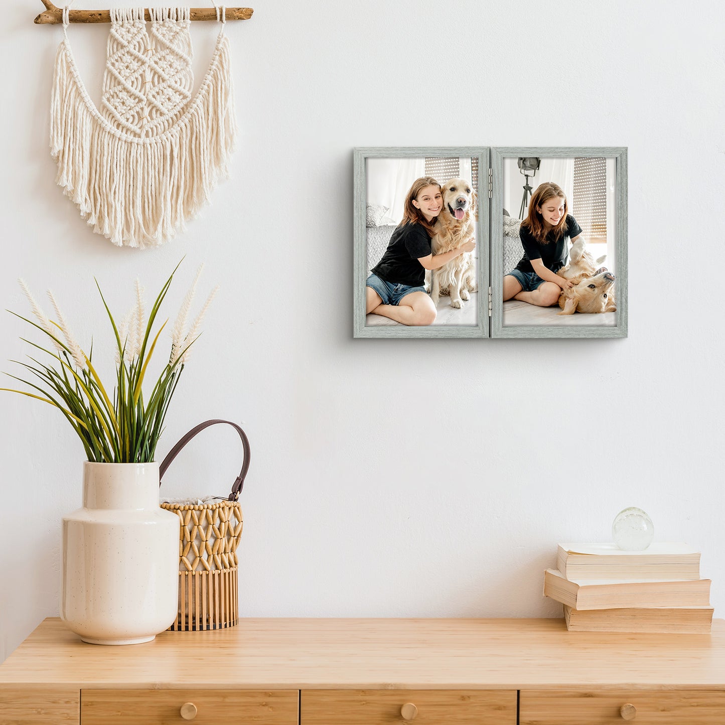 Clearance 4x6 Grey Double Picture Frame (10 Pcs Per Box)