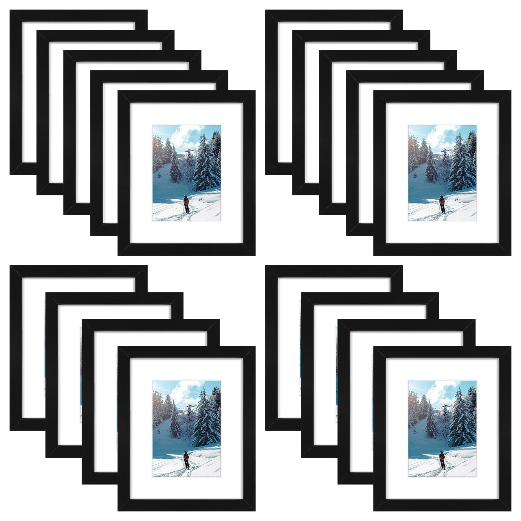 Clearance 8x10 Black Picture Frame for 5x7 Photo (18 Pcs Per Box)