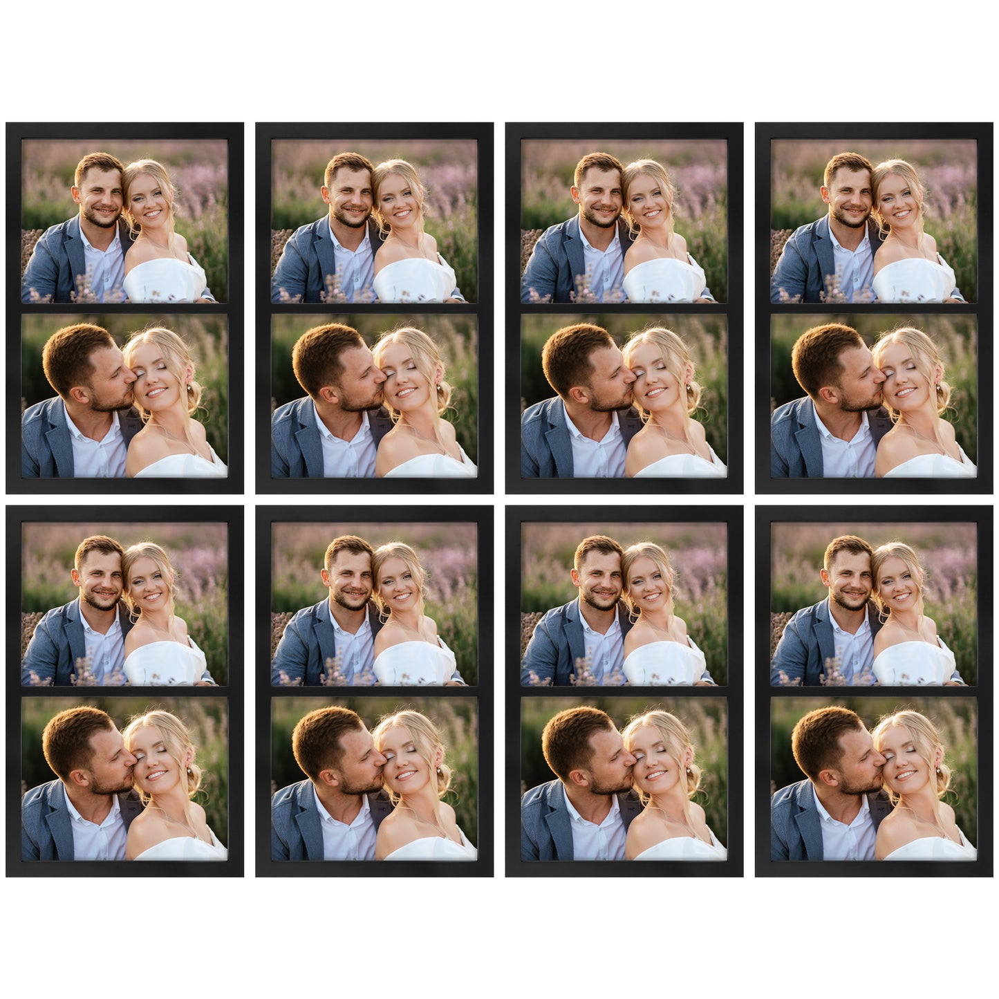 10x16 Collage Picture Frame Display Two 8x10 Photos Black (8 Pcs Per Box)