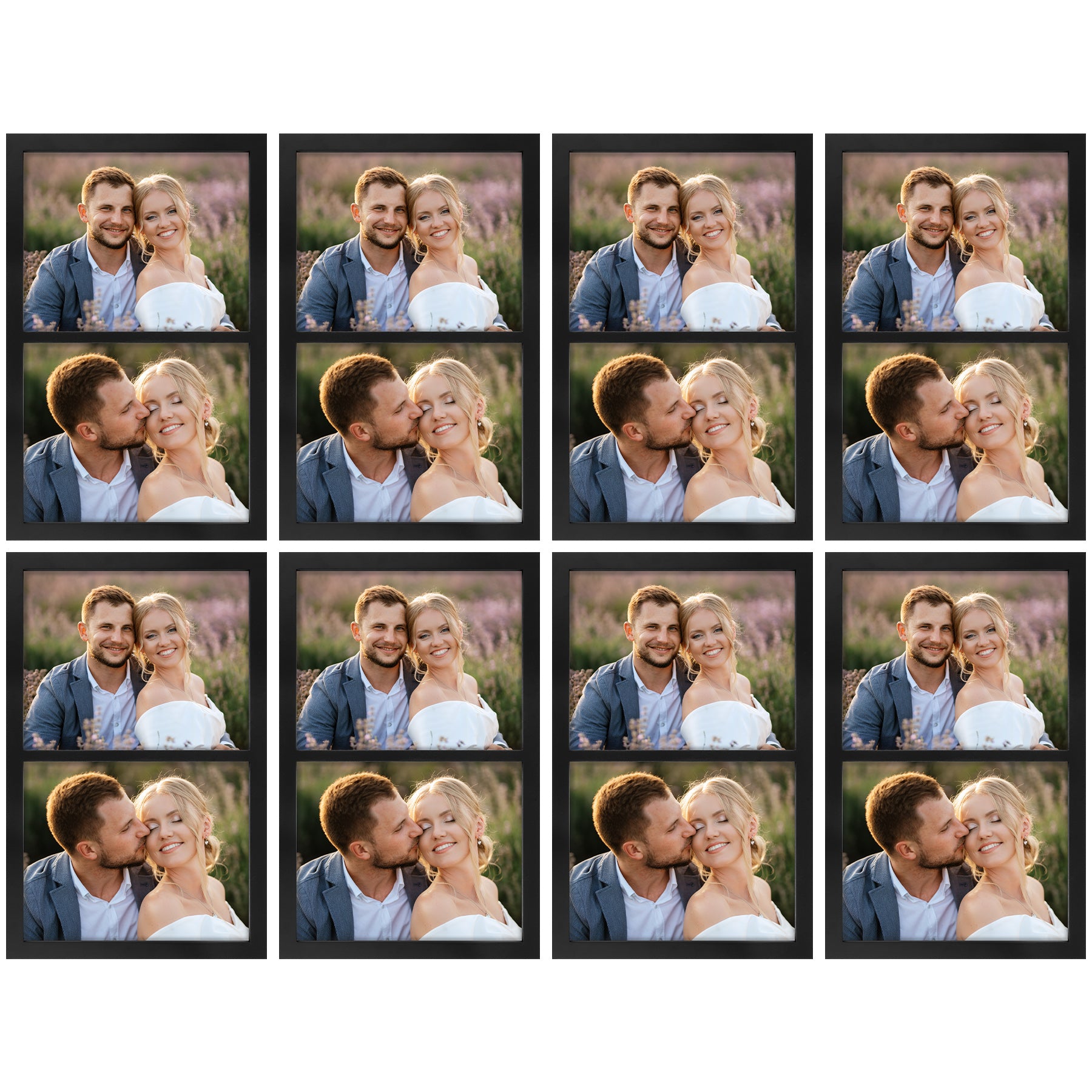 10x16 Collage Picture Frame Display Two 8x10 Photos Black (8 Pcs Per Box)