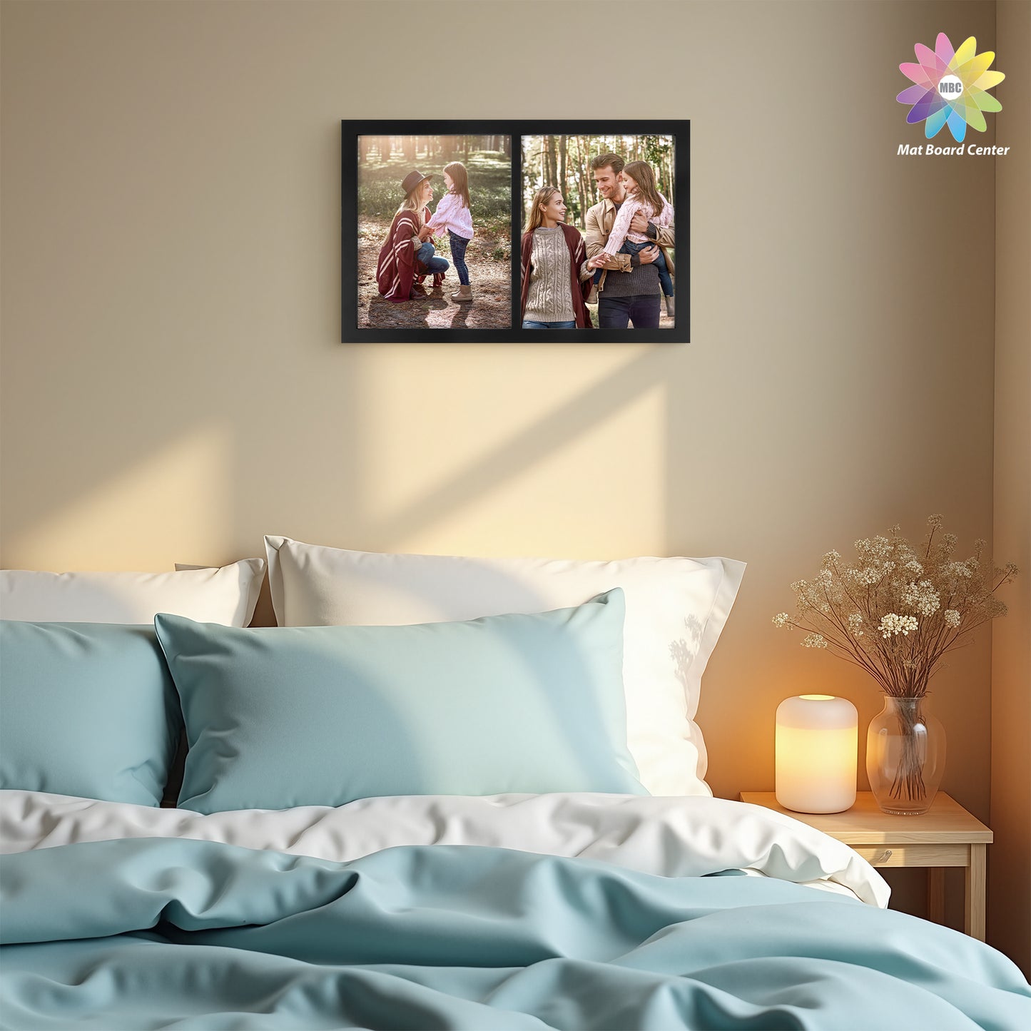 10x16 Collage Picture Frame Display Two 8x10 Photos Black (8 Pcs Per Box)