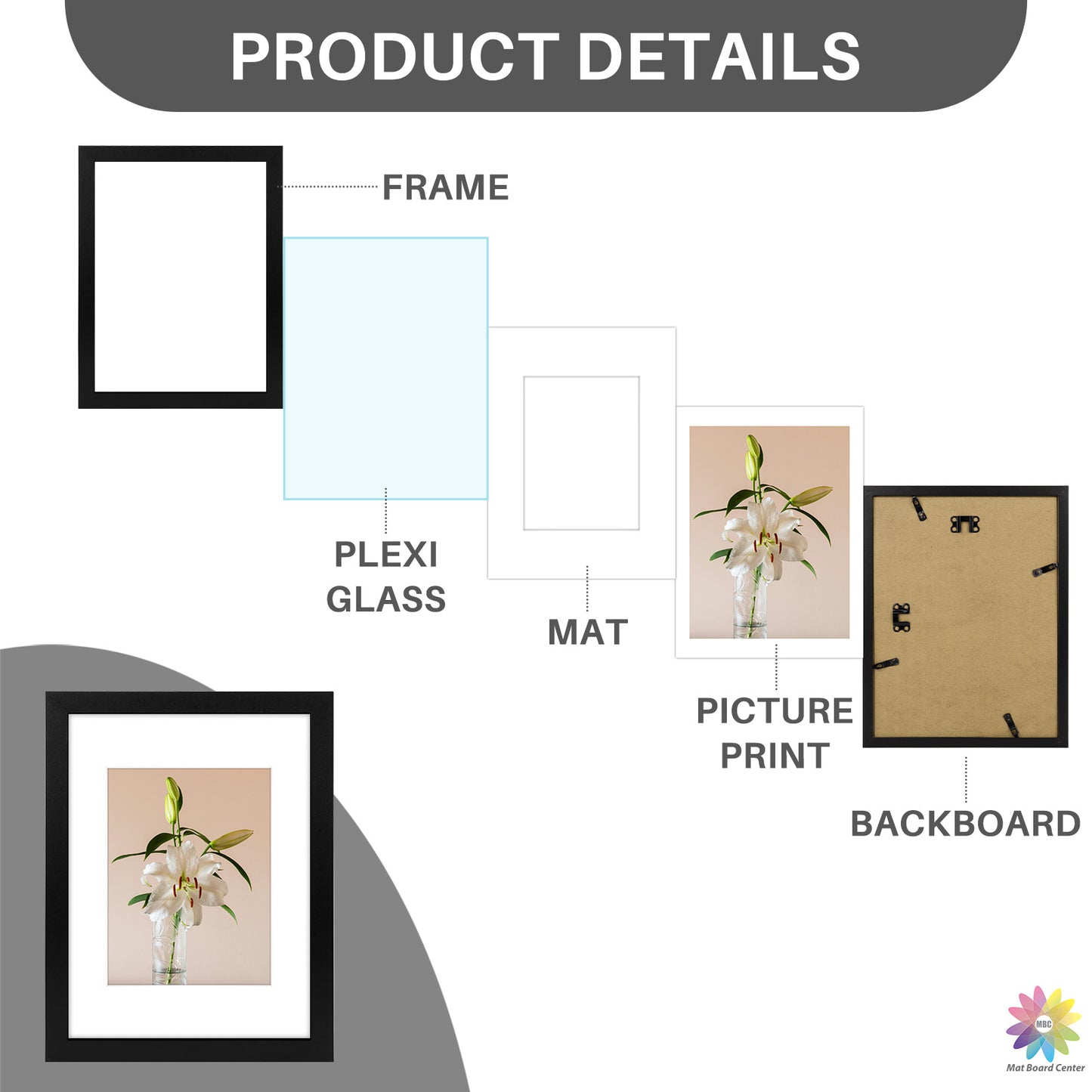 Clearance 9x12 Picture Frames for 6x8 Photo (18 Pcs Per Box)