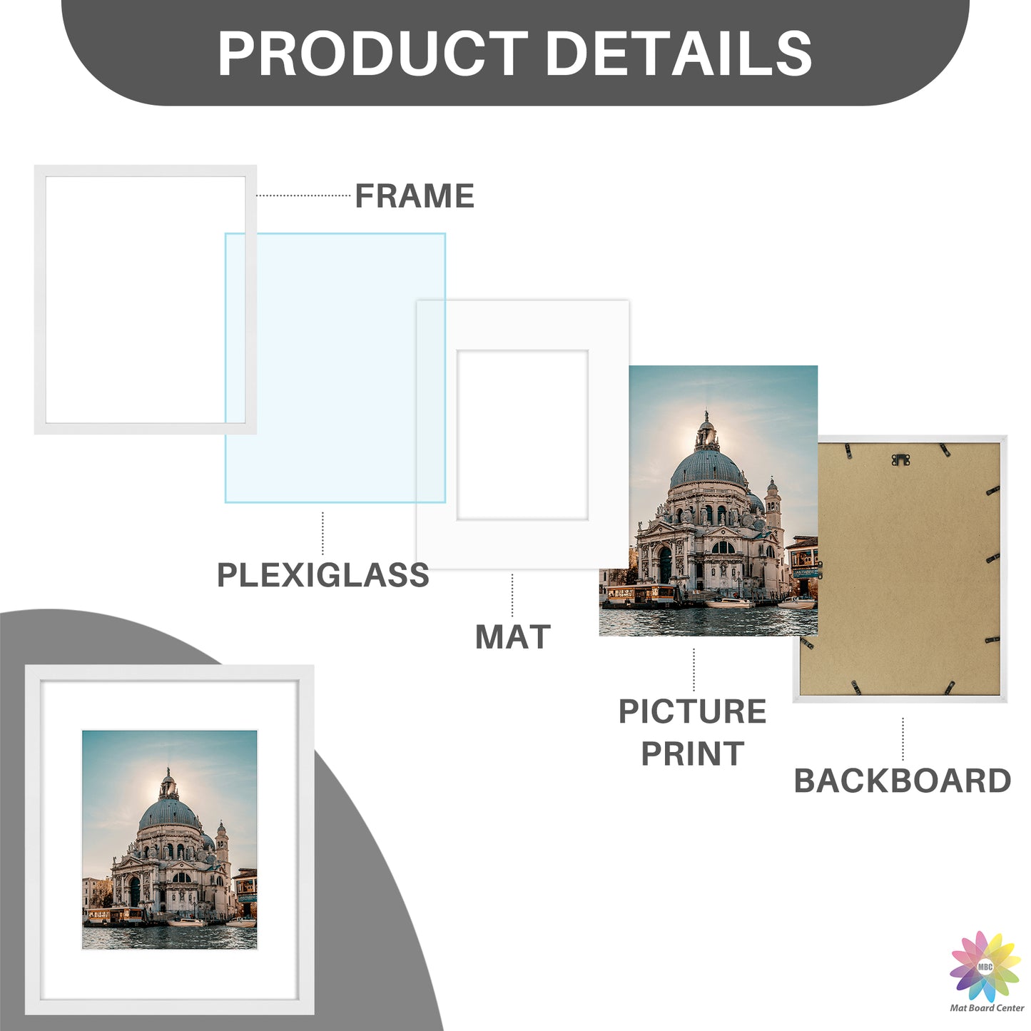16x20 Picture Frame for 11x14 Photo White (9 Pcs Per Box)