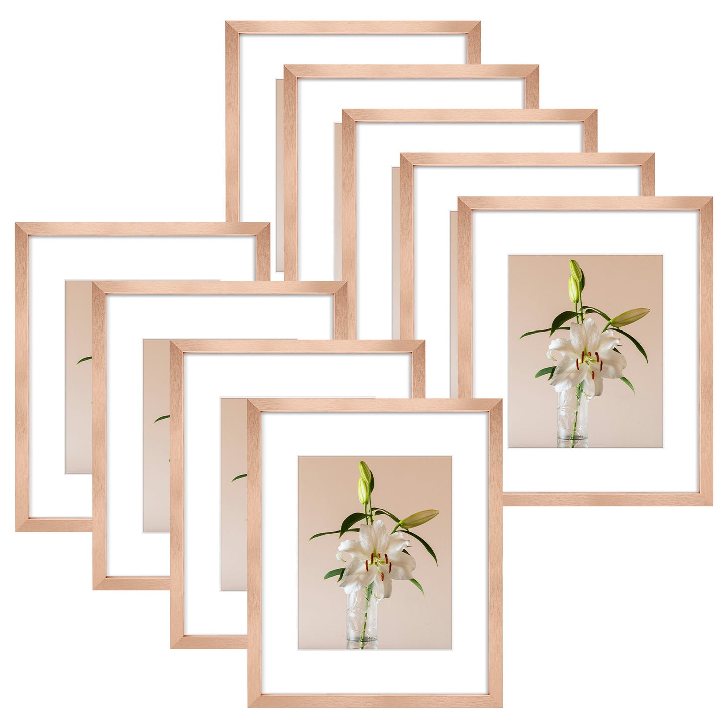 Clearance 16x20 Picture Frames with 11x14 Photo with White Mat and Plexiglass 9 Pack