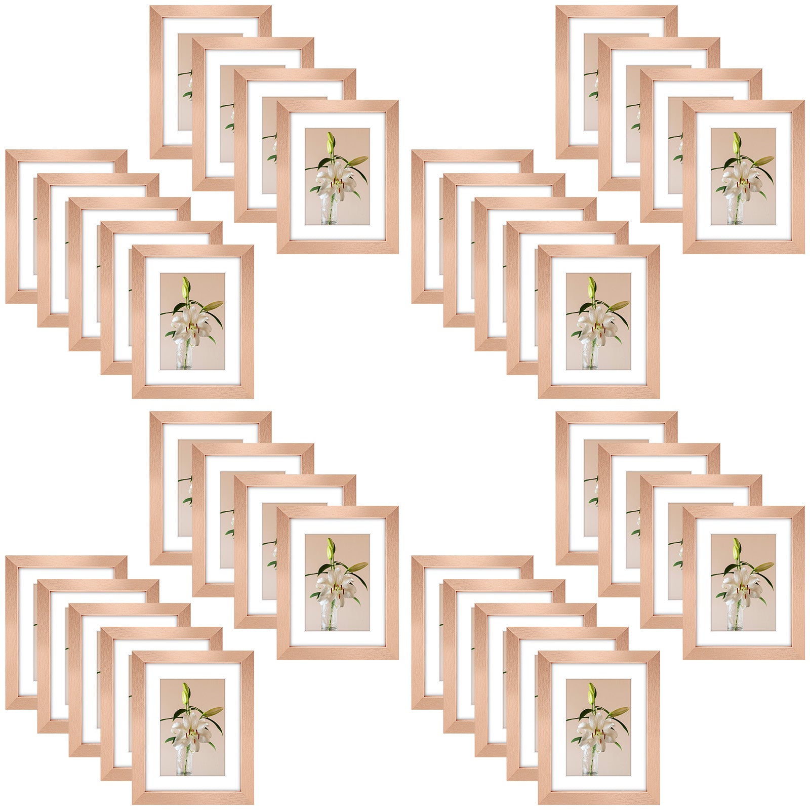 Clearance 6x8 Picture Frames for 4x6 Photo with White Mat and Plexiglass 36 Pack