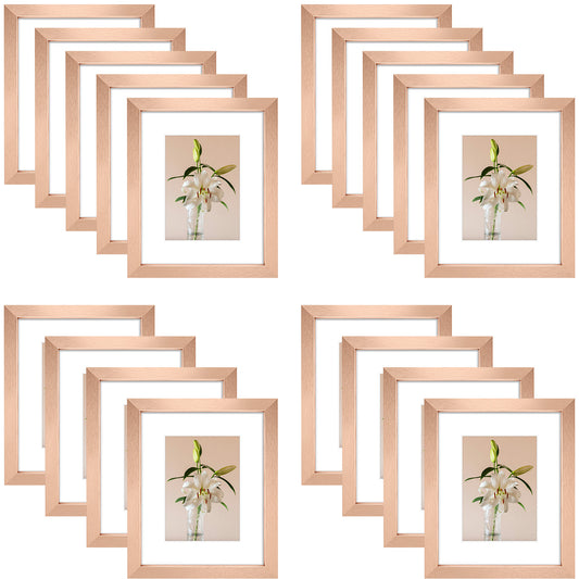 Clearance 8x10 Picture Frames for 5x7 Photo with White Mat and Plexiglass (18 Pcs Per Box)
