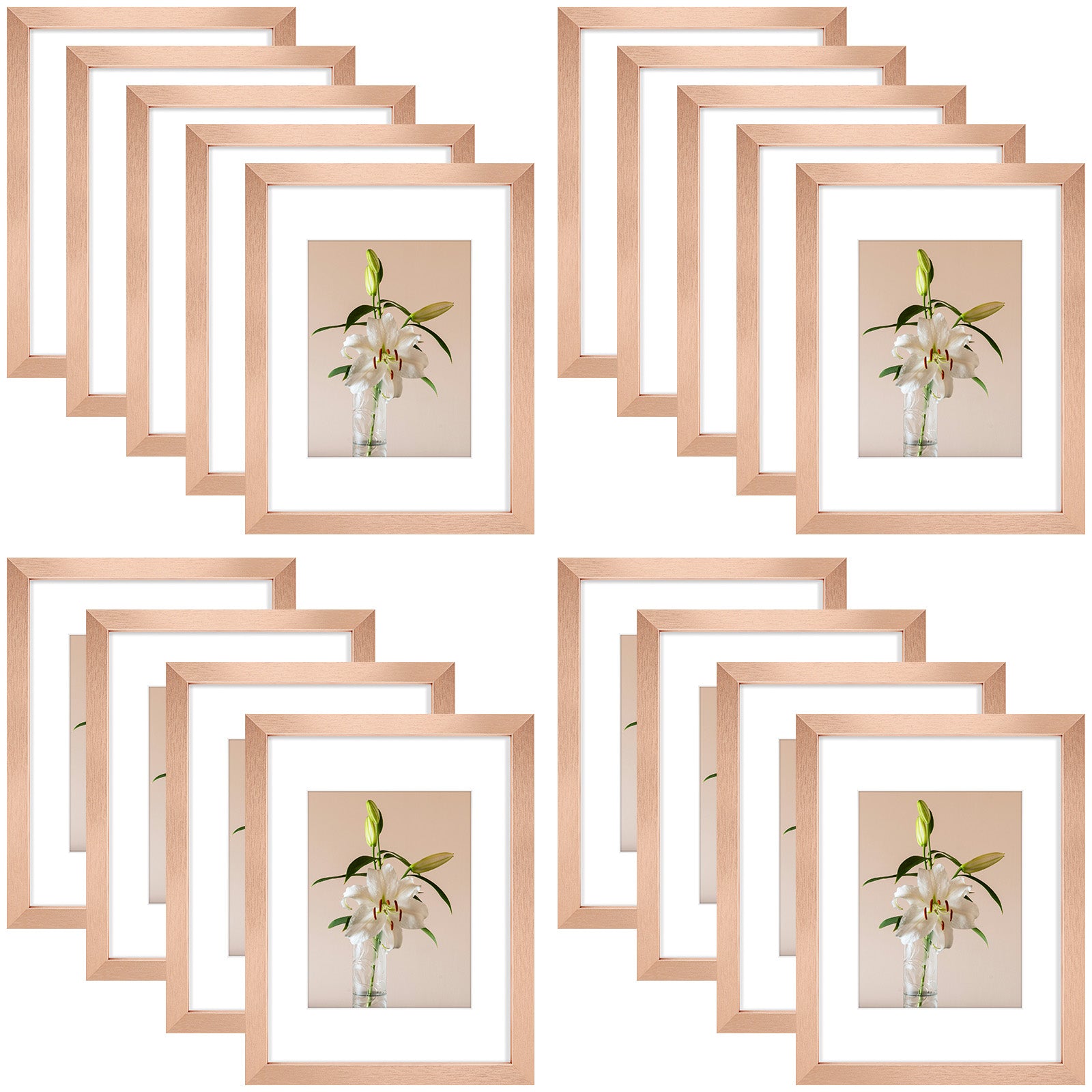 Clearance 9x12 Picture Frames for 6x8 Photo with White Mat (18 Pcs Per Box)