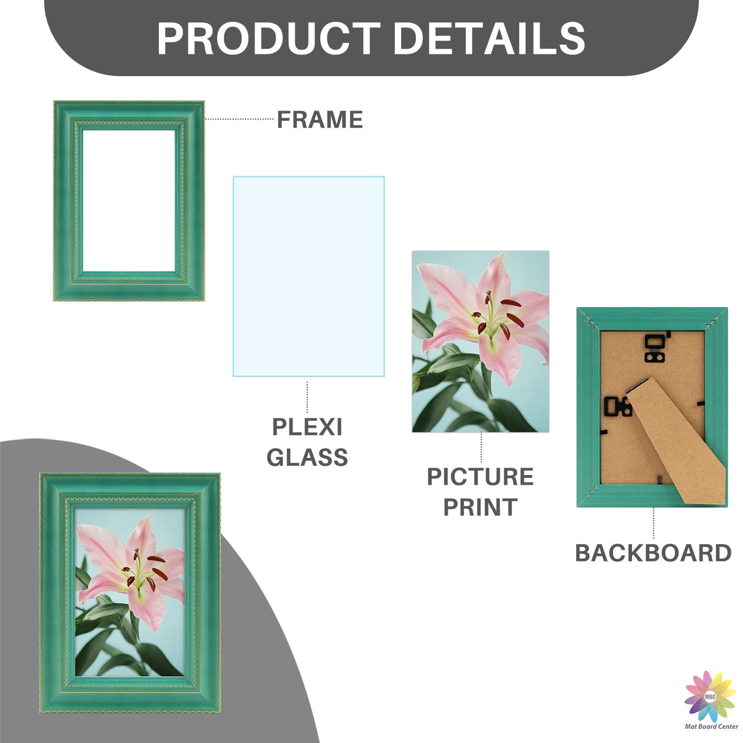 Clearance 4x6 Picture Frame with Plexiglass (18 Pcs Per Box)