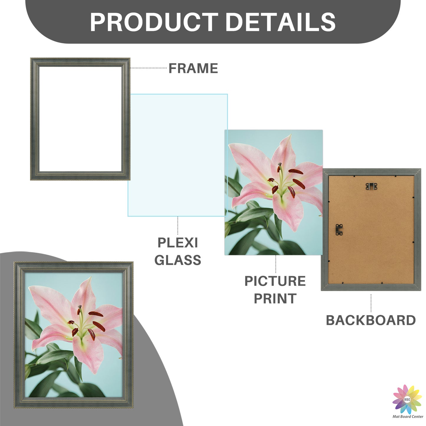 Clearance 11x14 Picture Frame with Plexiglass (18 Pcs Per Box)