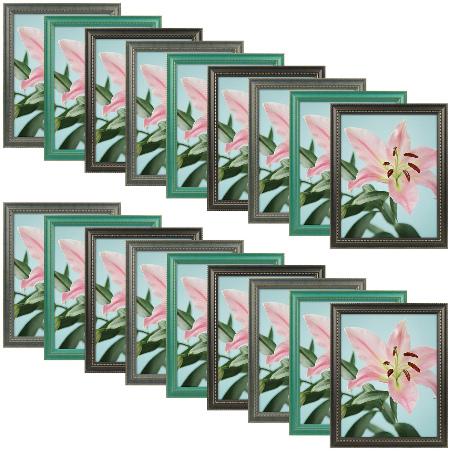 Clearance 11x14 Picture Frame with Plexiglass (18 Pcs Per Box) Mix Colors(Black,Green,Grey)