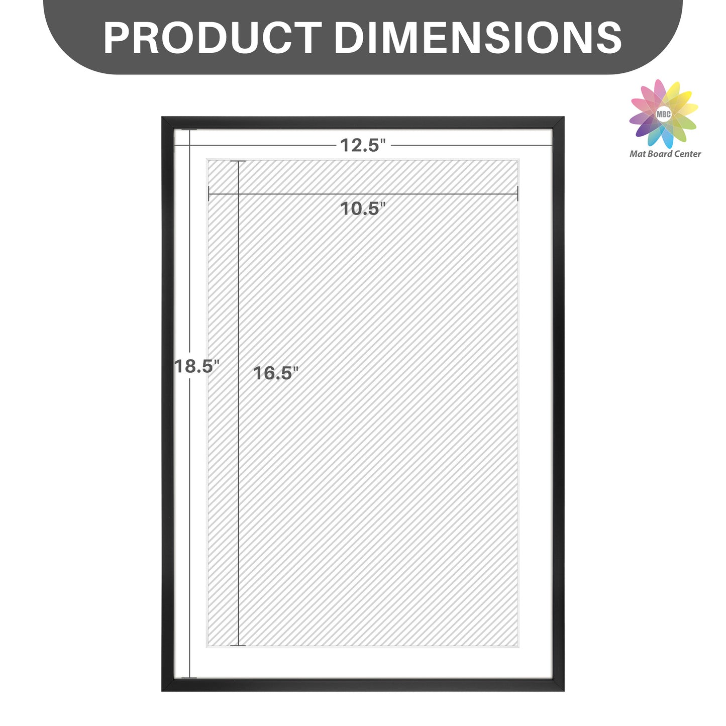 13x19 Picture Frame For 11x17 Photo With White Mat and Plexiglass (6 Pcs per Box)