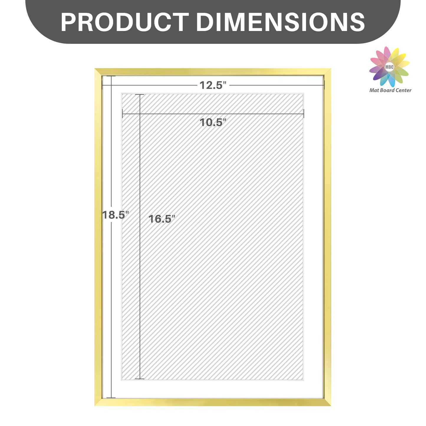 13x19 Picture Frame For 11x17 Photo With White Mat and Plexiglass (6 Pcs per Box)