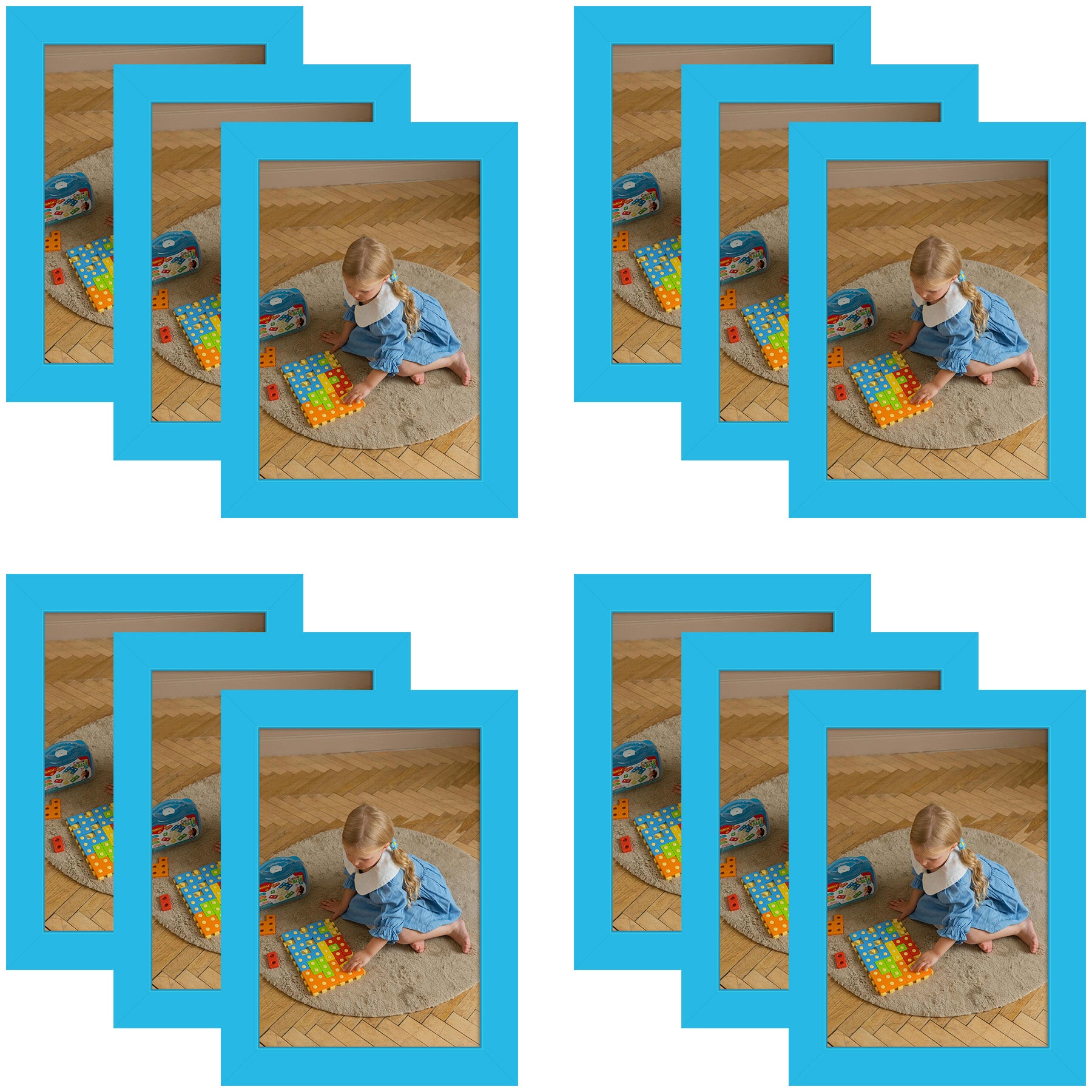 5x7 Picture Frame With Real Glass Blue (12 Pcs per Box)