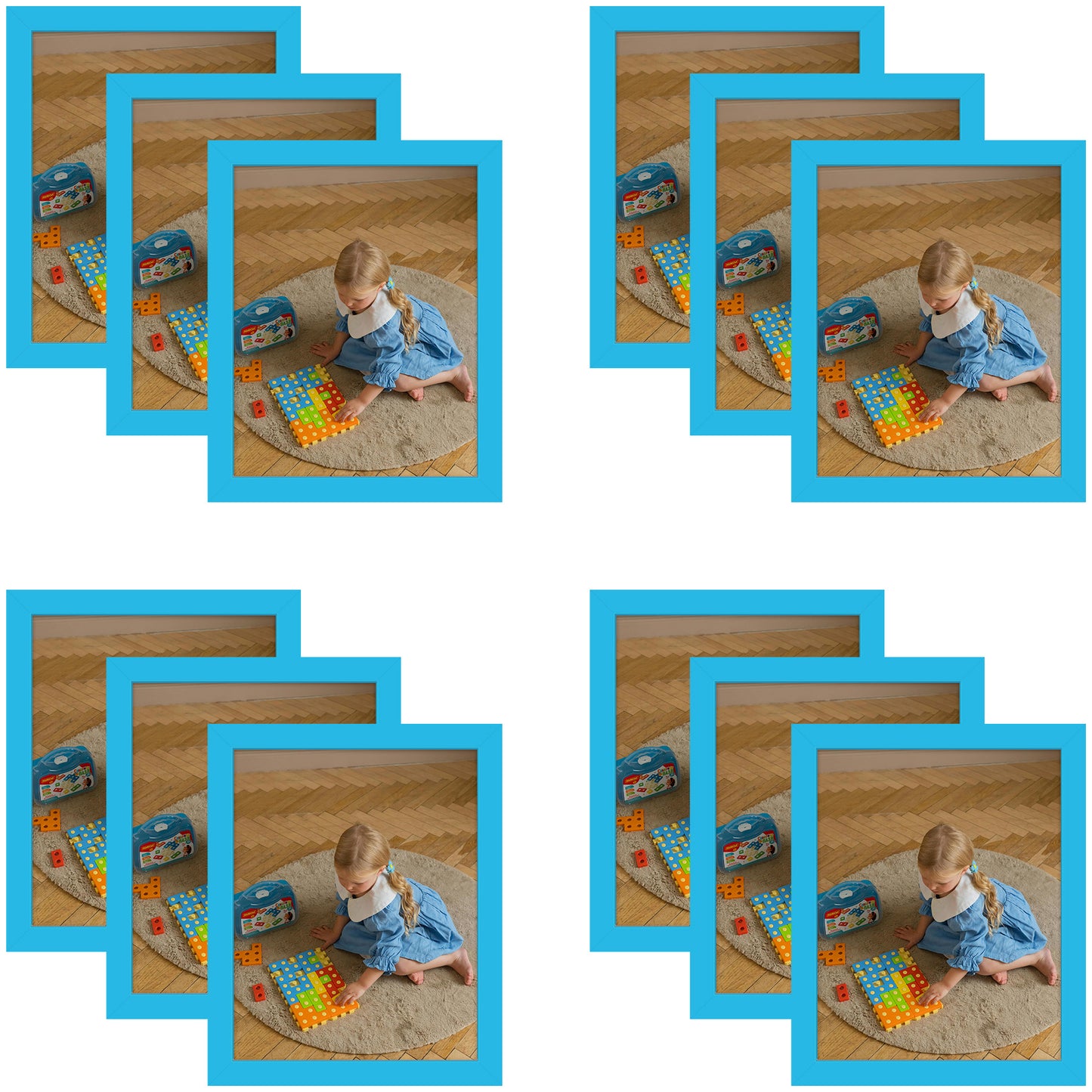8x10 Picture Frame With Real Glass (12 Pcs per Box) Blue