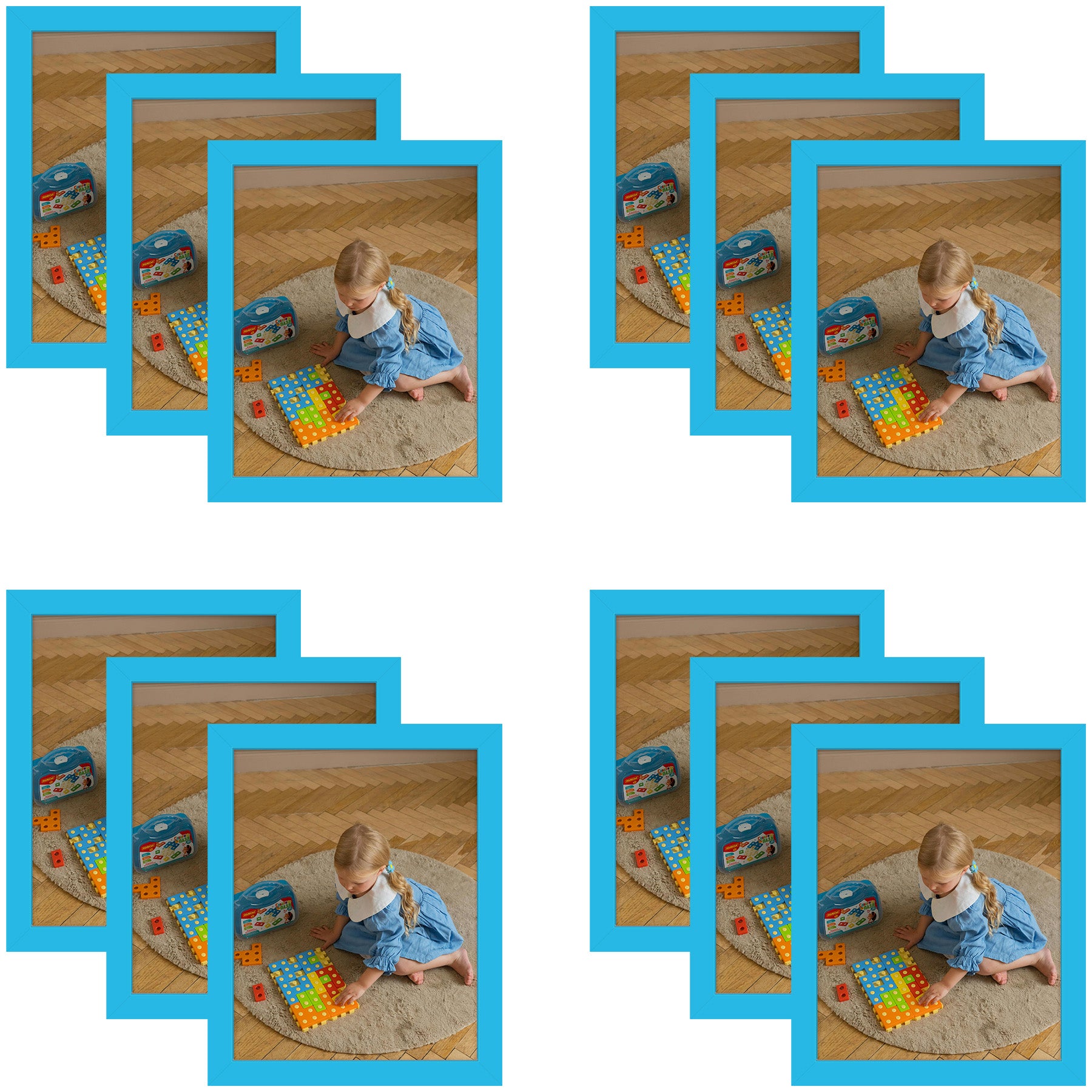 8x10 Picture Frame With Real Glass (12 Pcs per Box) Blue