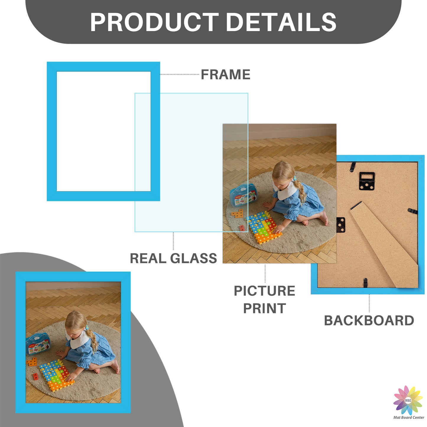 8x10 Picture Frame With Real Glass (12 Pcs per Box)