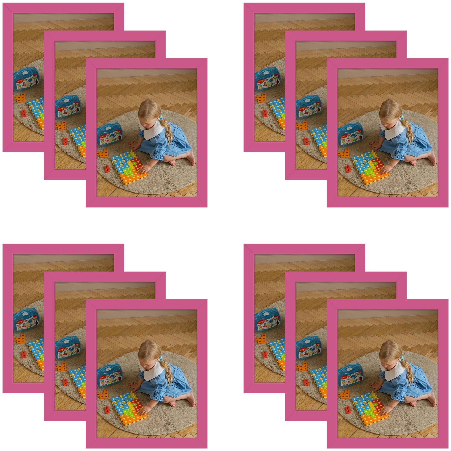 8x10 Picture Frame With Real Glass (12 Pcs per Box) Hot Pink