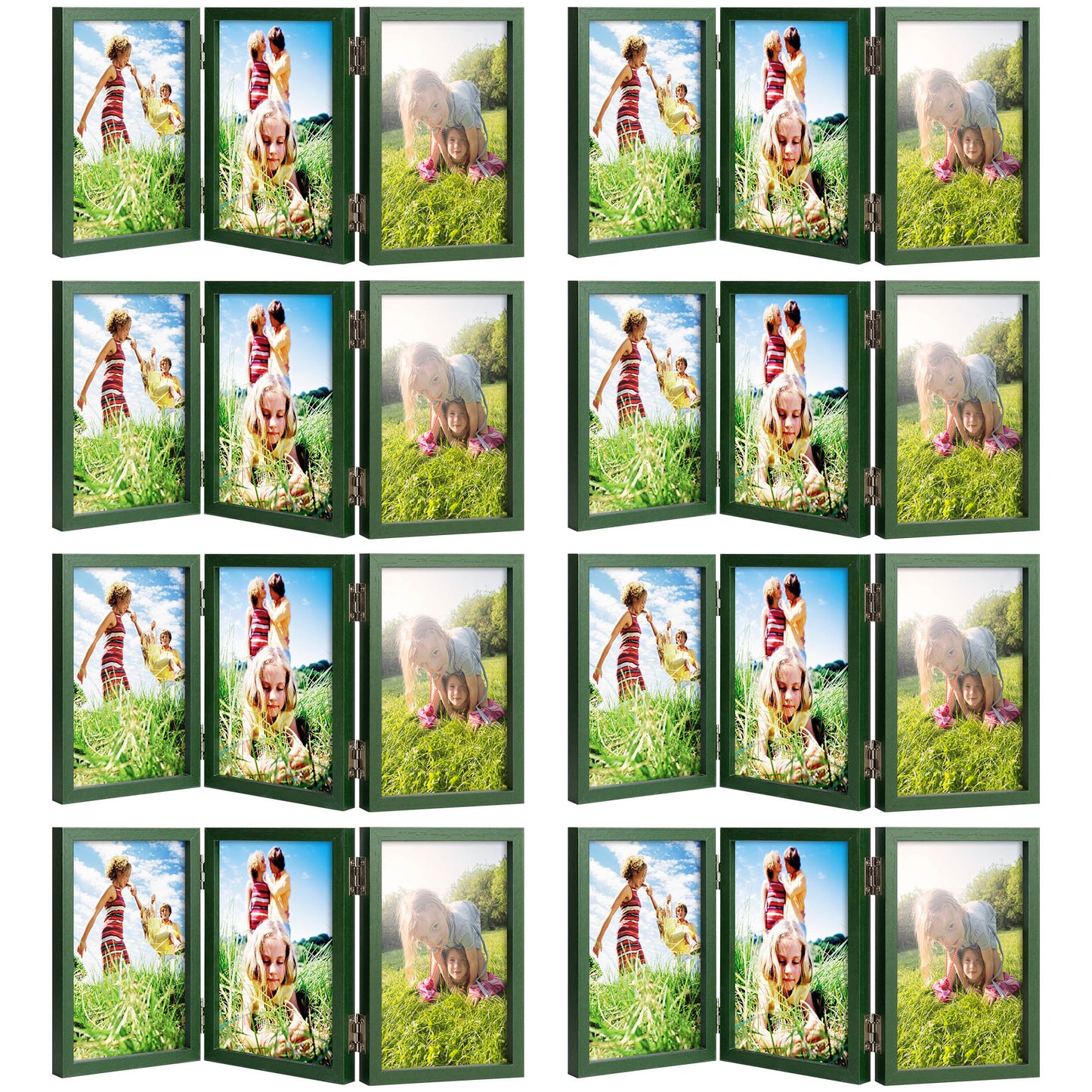 4x6 Three Picture Frame (8 Pcs Per Box) Green