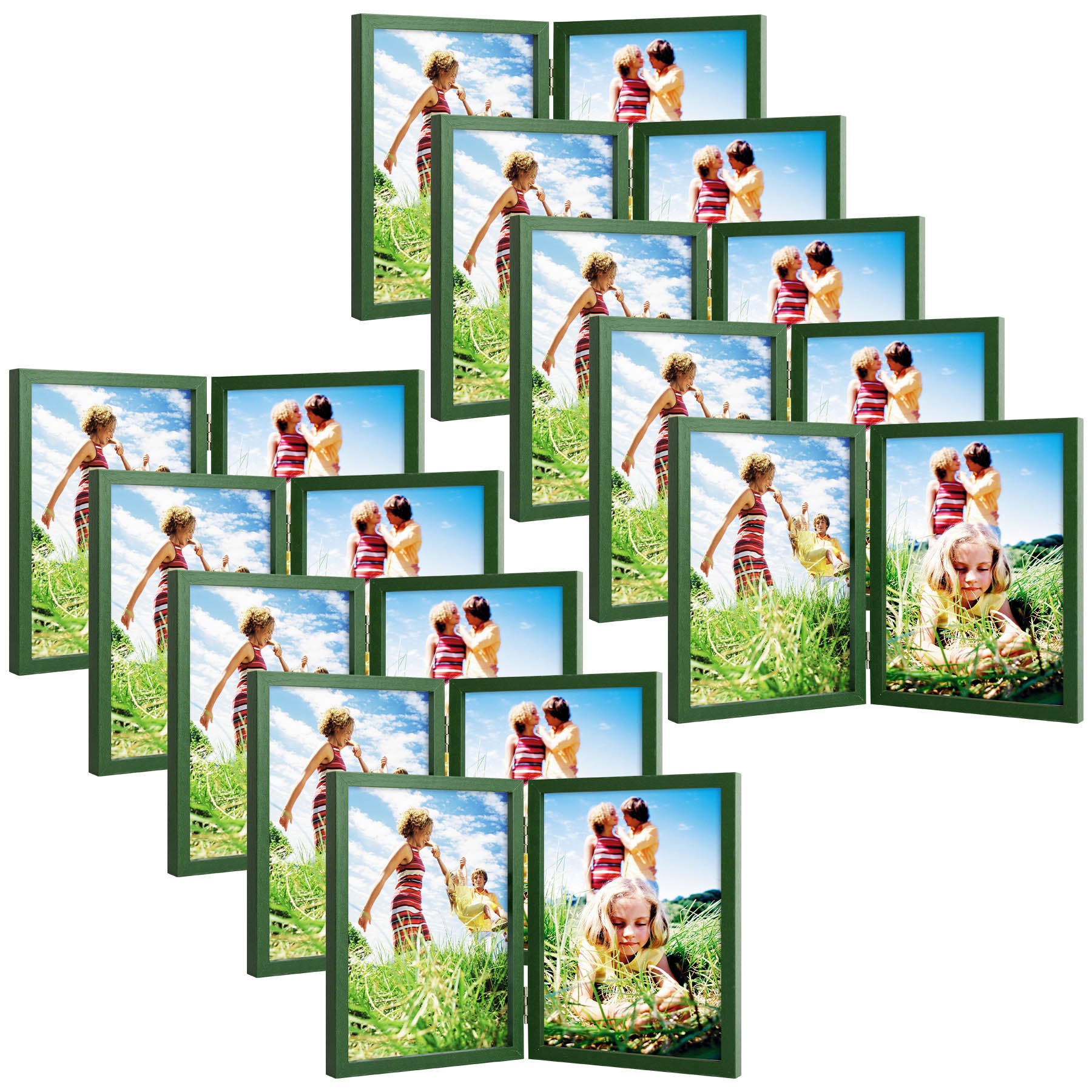 5x7 Double Picture Frame (10 Pcs Per Box) Green