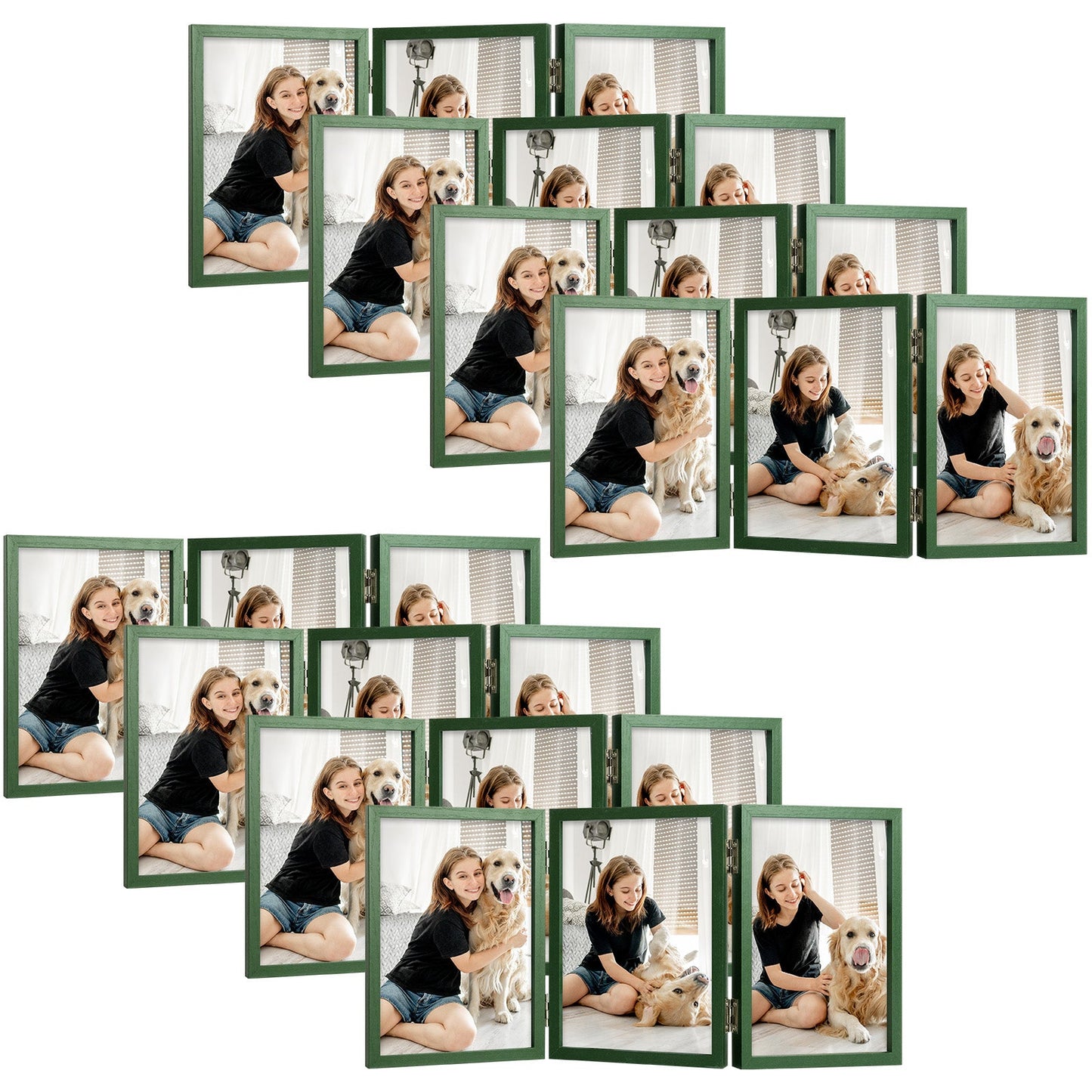 5x7 Three Picture Frame (8 Pcs Per Box) Green