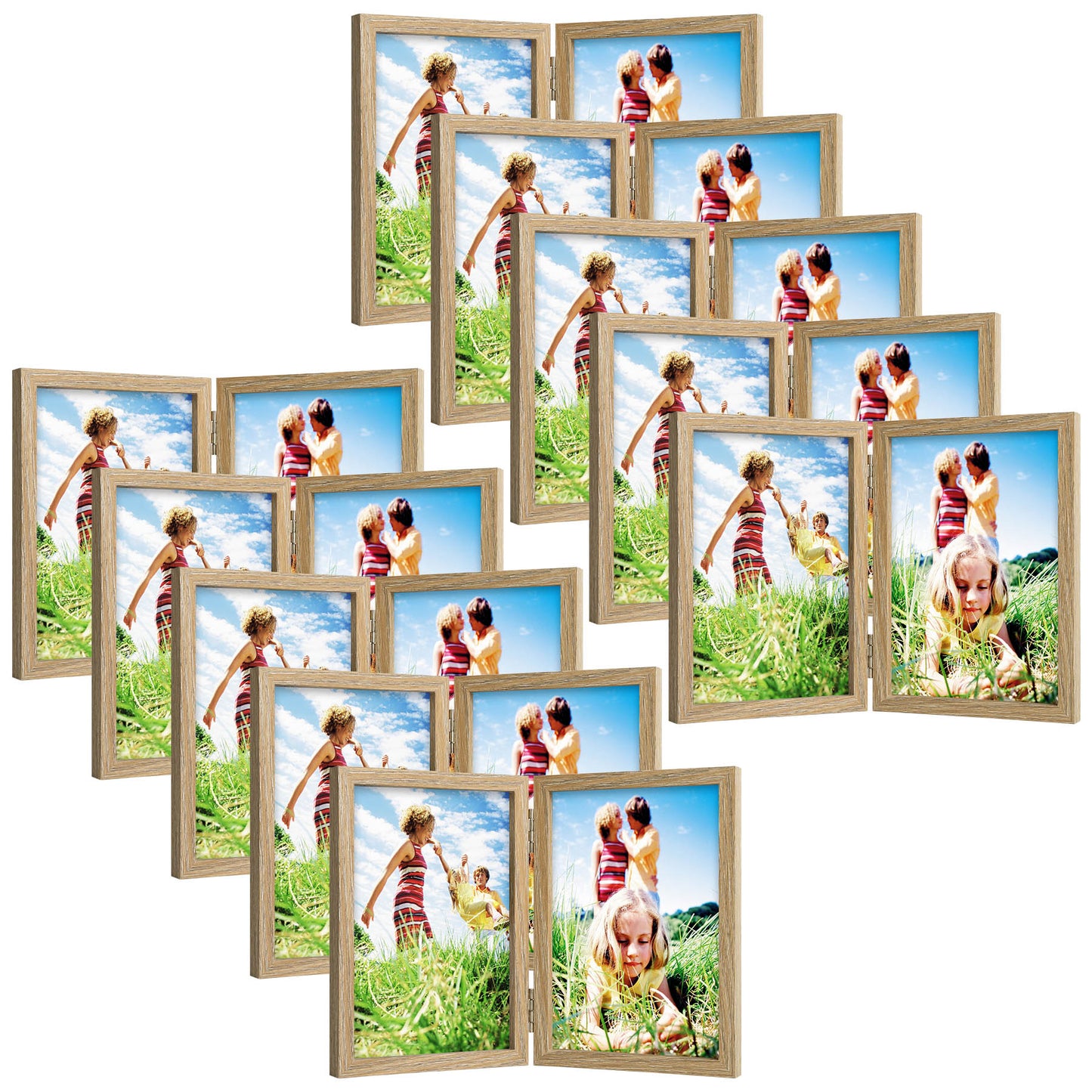 4x6 Double Picture Frame (10 Pcs Per Box) Wood Grain