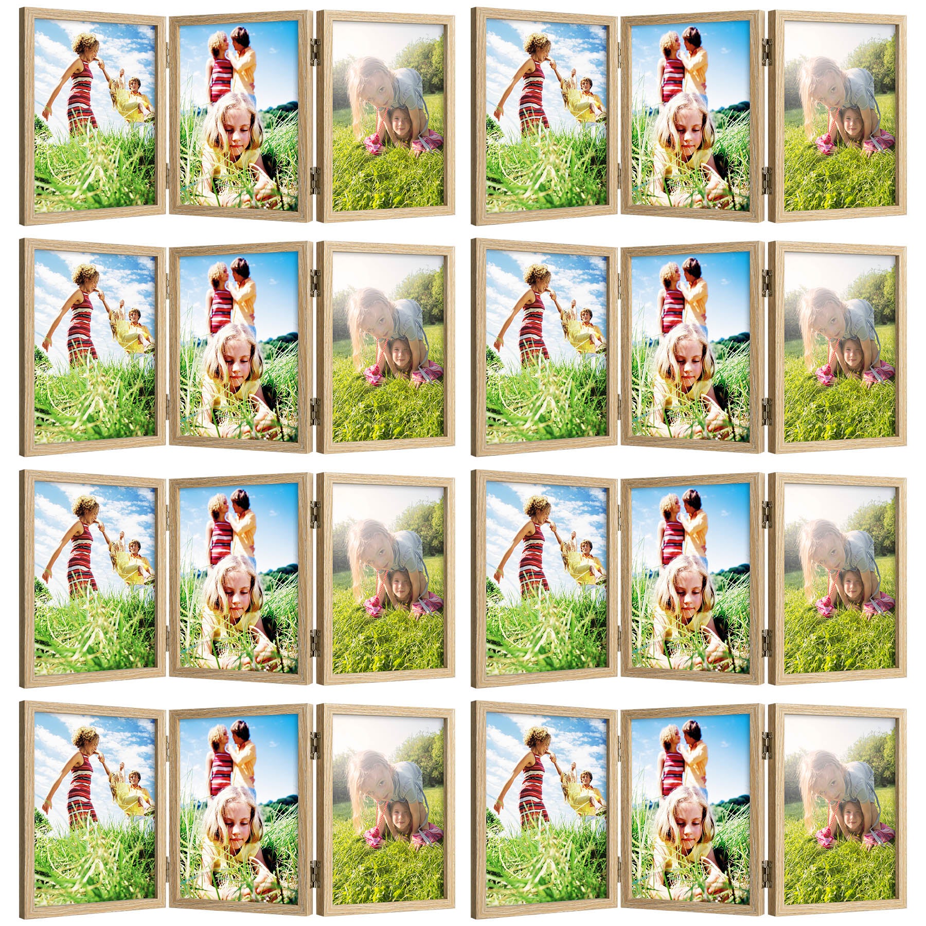 5x7 Three Picture Frame (8 Pcs Per Box) Wood Grain