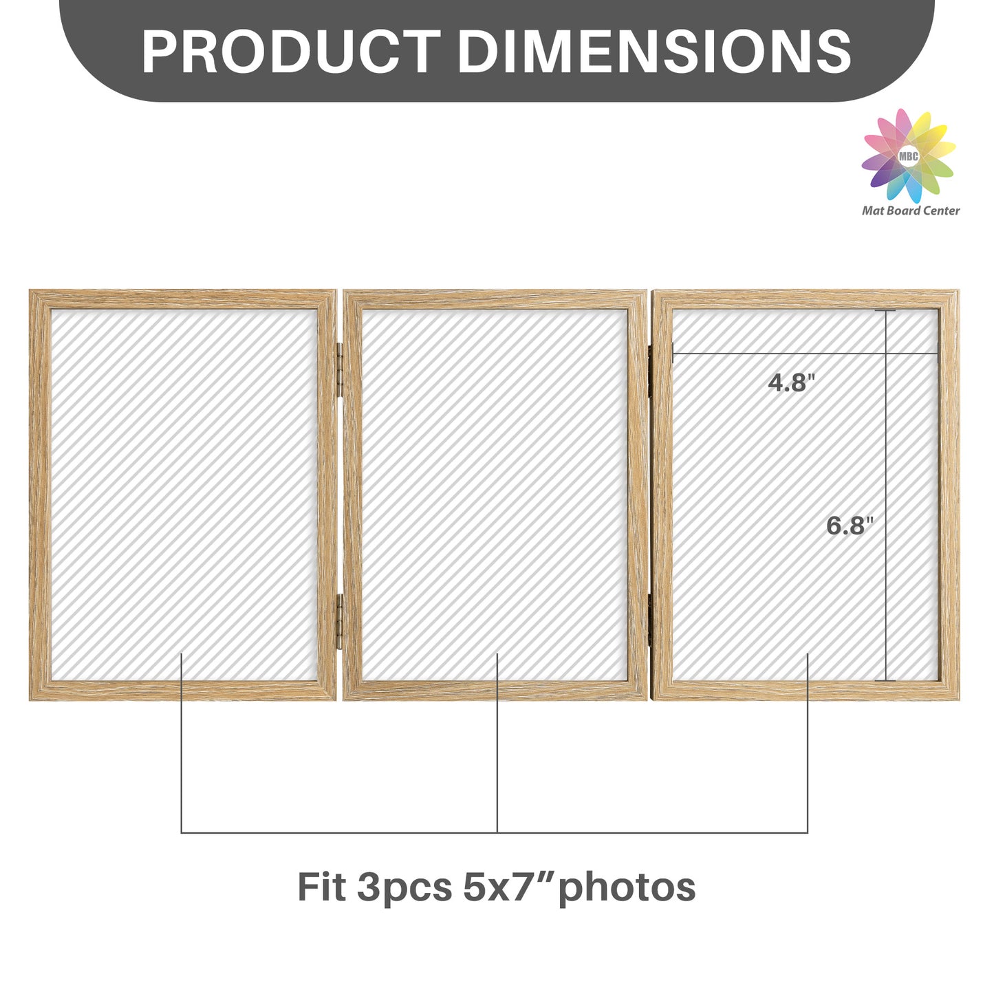 5x7 Three Picture Frame (8 Pcs Per Box)