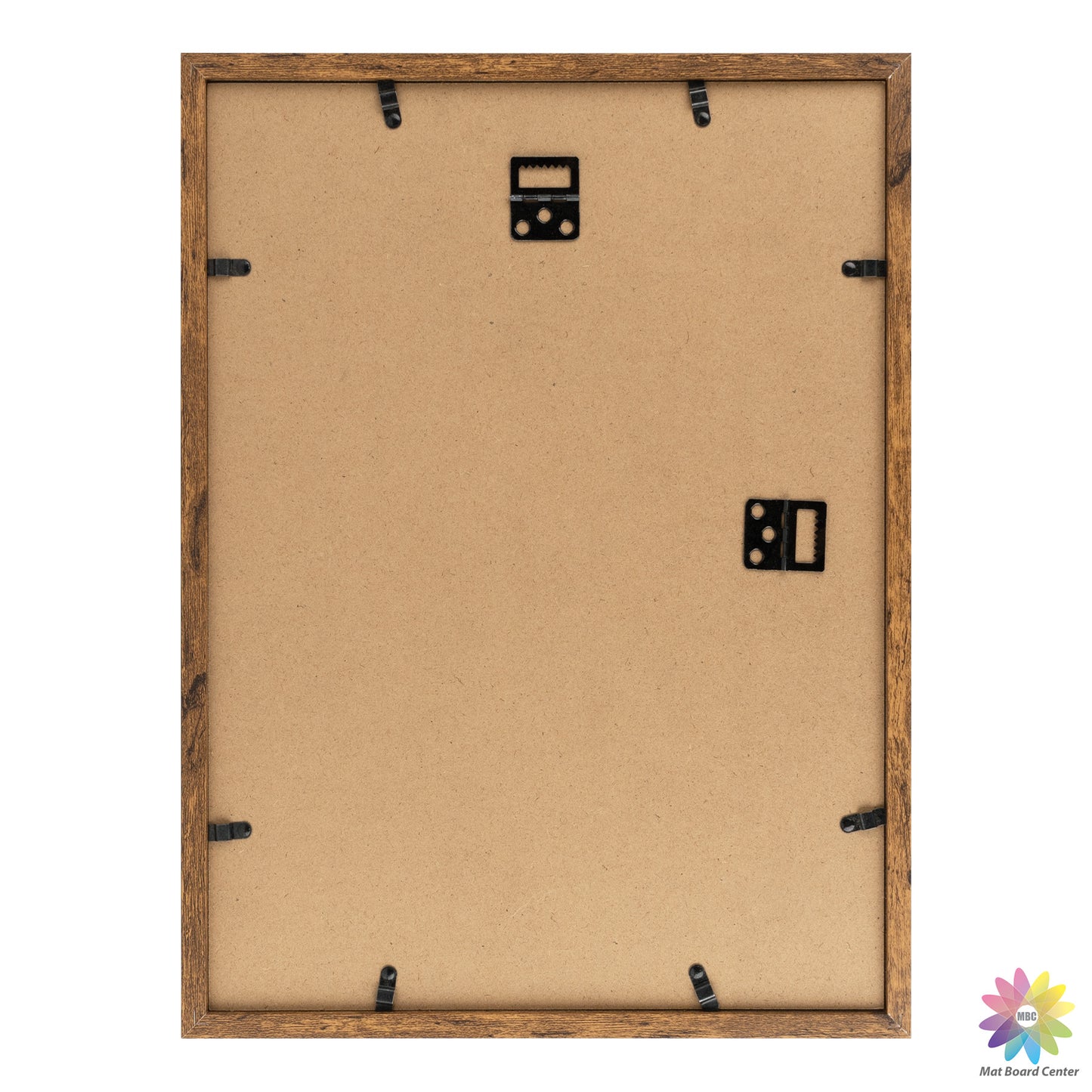 12x16 Brown Picture Frame for 8.5x11 Photo with White Mat and Plexiglass (16 Pcs per Box)