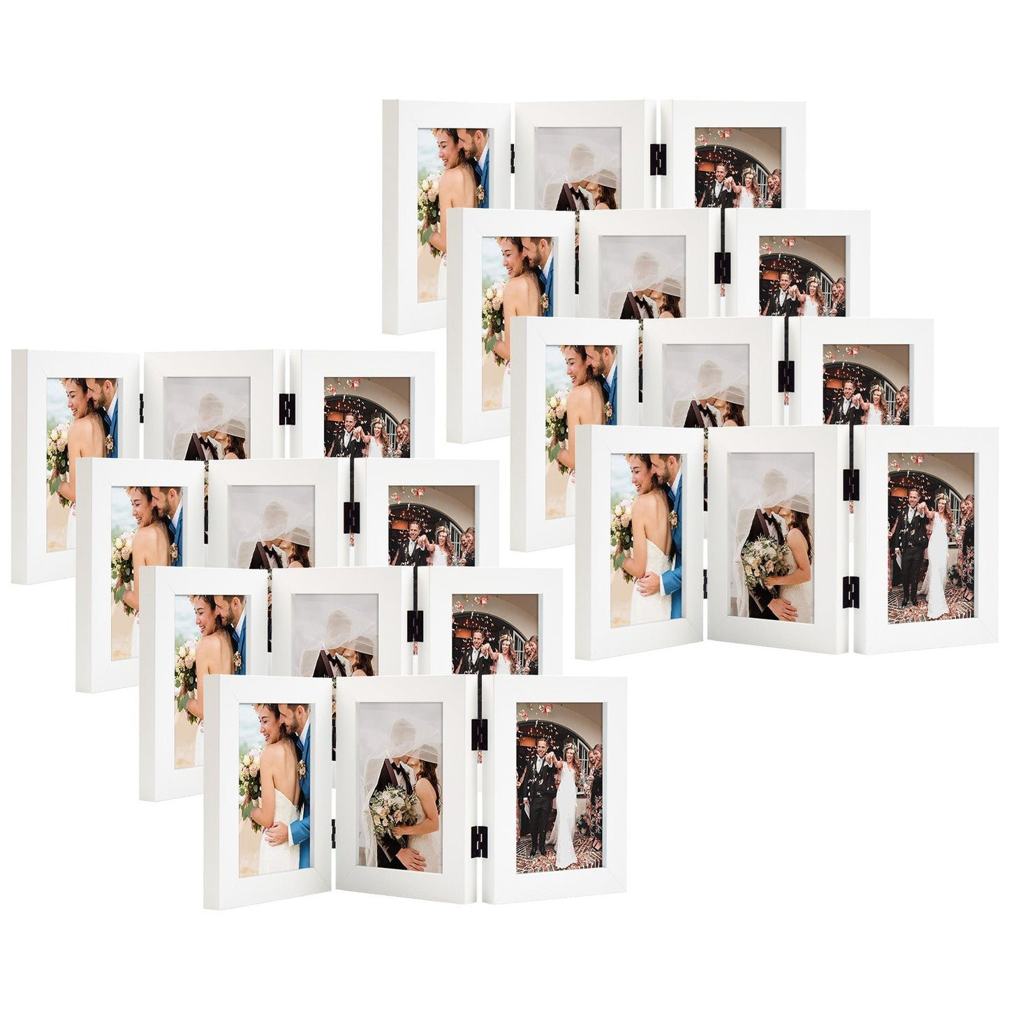 Three Picture Frame for Three 4x6 Pictures (8 Pcs per Box) White