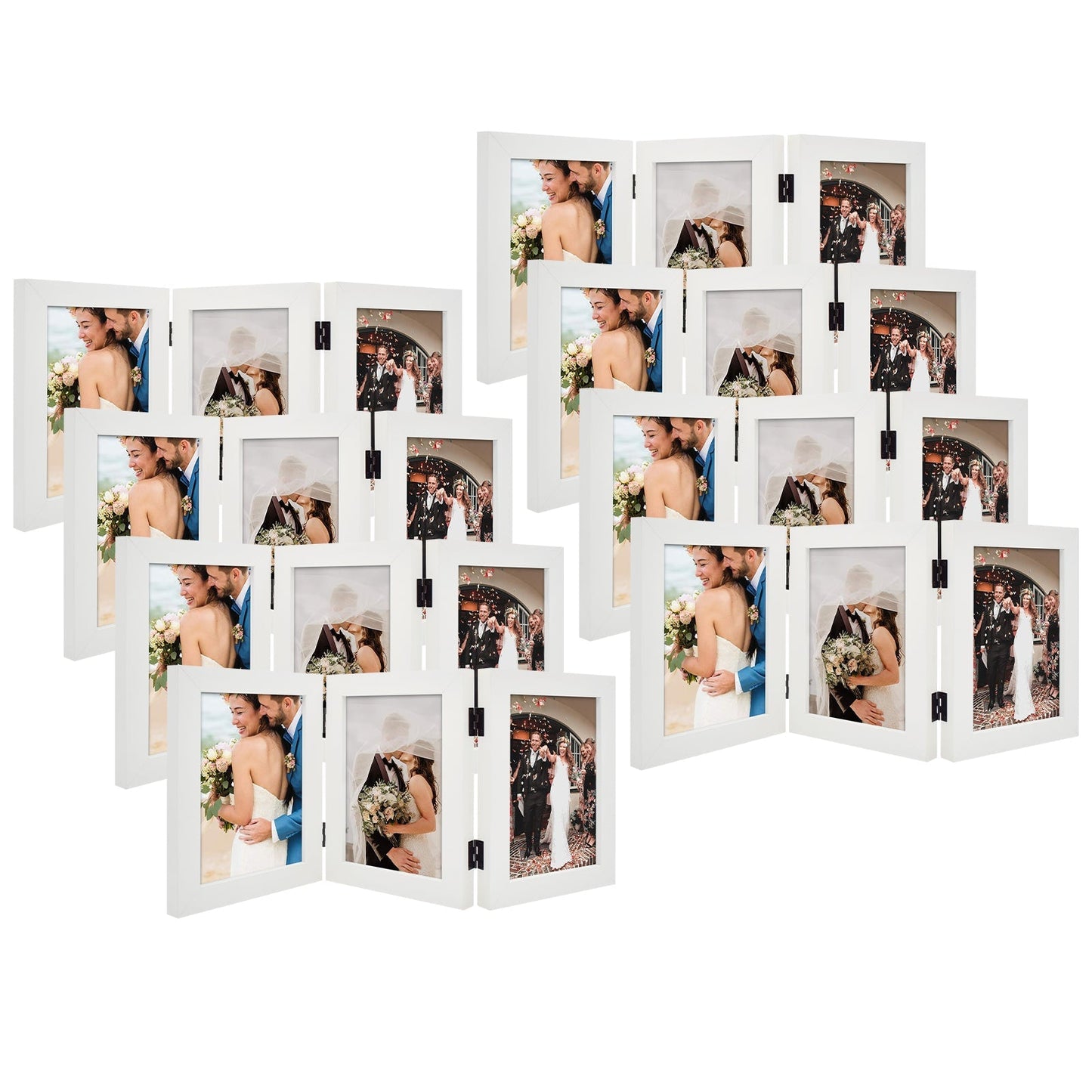 Three Picture Frame 5x7 Triple Frame (8 Pcs per Box) White