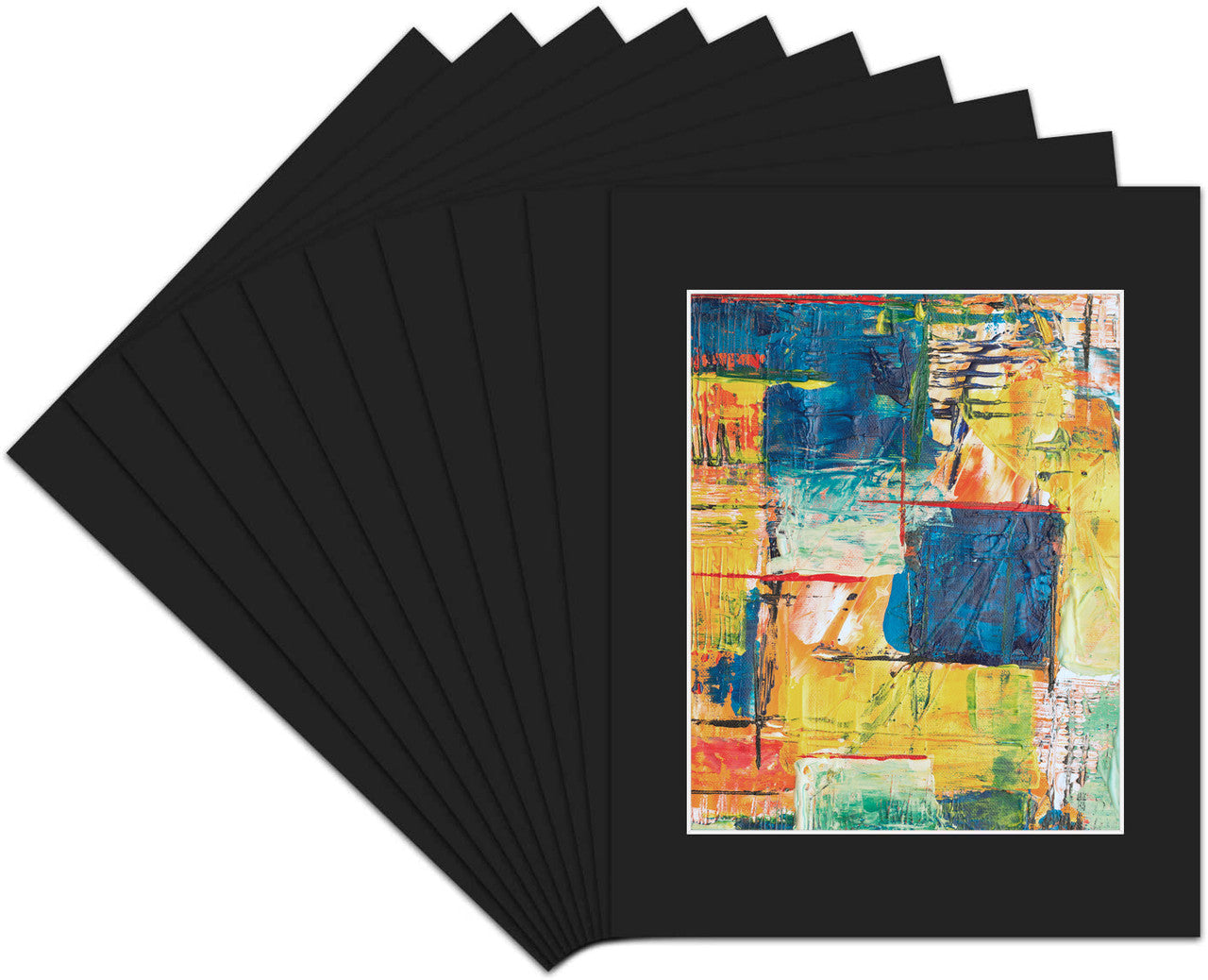 50 Pack 12x16 Picture Mats For 8x12 Photos + Backing + Bag N142 Black