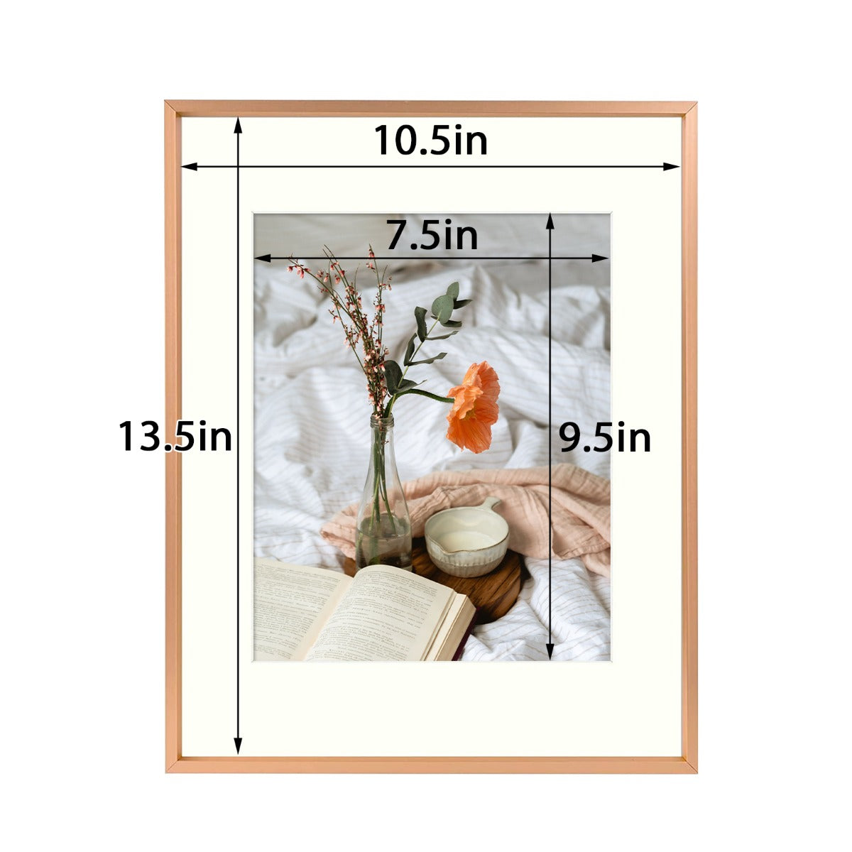 BOGO 11x14 Aluminum Frame for 8x10 Picture Rose Gold (6 Pcs Per Box)