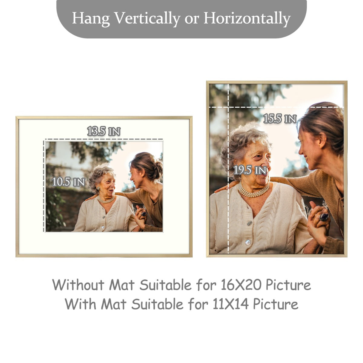BOGO 16x20 Aluminum Frame for 11x14 Picture Gold (6 Pcs Per Box)